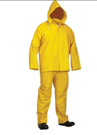 Yellow PVC Rainsuit: Jacket & Bib-Pants Stock# 9344