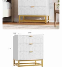 New Garvee Modern 3 Drawer Dresser Wide Chest with Gold Metal Le Mississauga / Peel Region Toronto (GTA) Preview