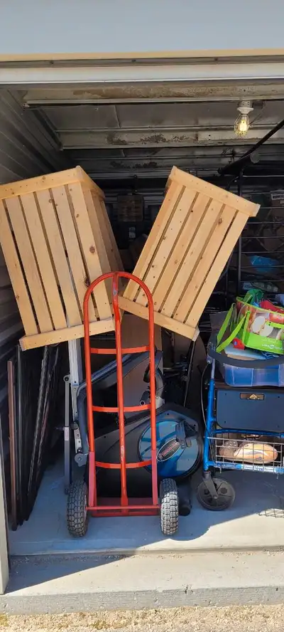 2 shelve units Free standing .Each has4 movable shelves 20$ each.In Sherwood park at my storage unit