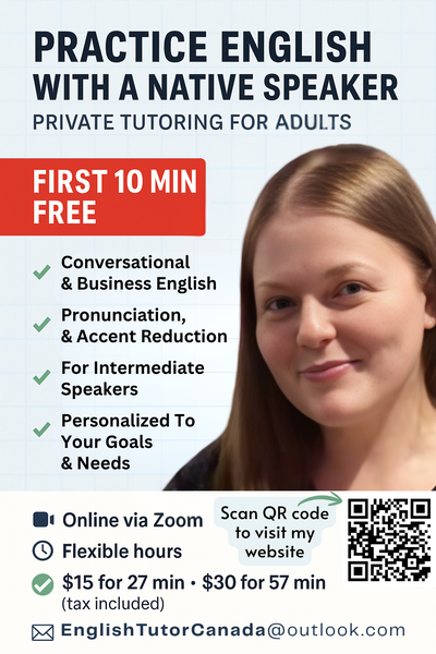 English Tutor & Coach - Practice English With Me - $15, View more