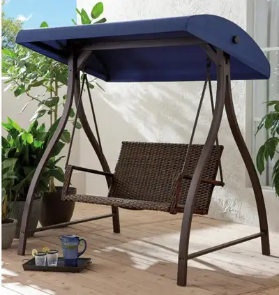 NEW IN BOX – Belmont 2-Person Patio Swing with Canopy, View more