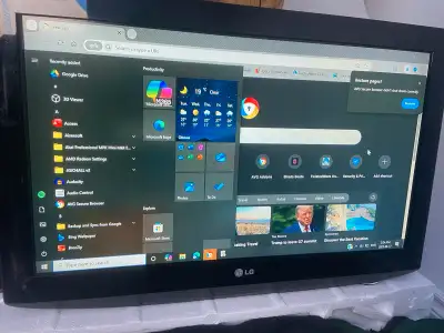 Every details is in pictures I uploaded. U can read. 32 inches. High quality LG LCD TV with wall sta...