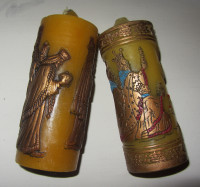Vintage Christmas Nativity 3 Wise Men Pillar Candles