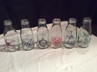 6 Decorative Miniature Milk Bottles.  $25