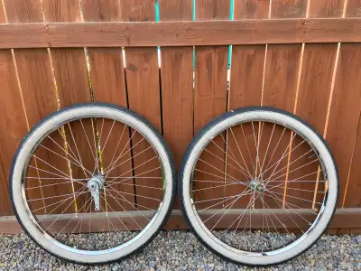 26” Bike Chrome Rims and Tires, View more