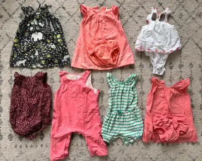 The cutest little summer dresses and rompers! Brands are Baby Gap, Baby B’gosh and Petit Bateau. Use...