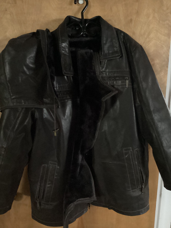 Manteau de cuir pour Homme XL, 3 saisons,Brun dans Hommes  à Trois-Rivières - Image 2