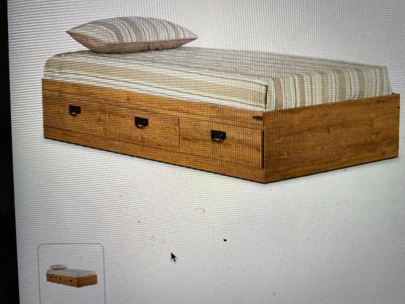 Pick up For Free two older solid twin beds with storage drawers Beds