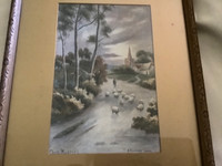 Orig Edwardian/Antique Watercolour “A Surrey Lane” Chas Masters