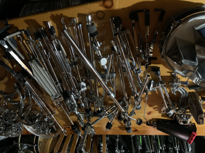 Drum hardware and drums., View more
