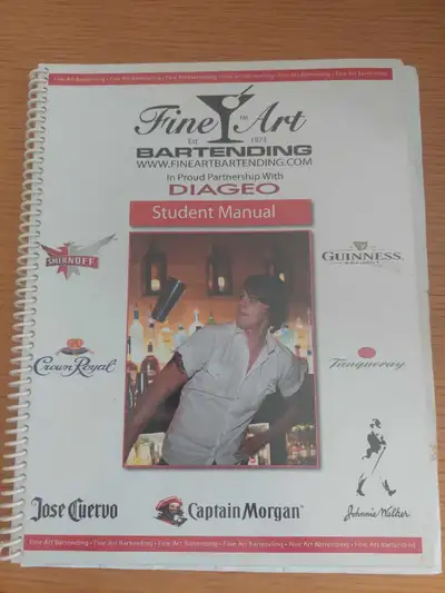 This Fine Art Bartending Student Manual provides comprehensive guidance on bartending techniques and...