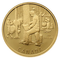 1995 $200 The Sugar Bush 1/2oz Gold Coin Royal Canadian Mint