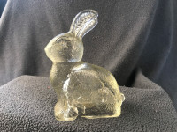 1940s T.H. Stough Co. Glass Rabbit Peanut Candy Container