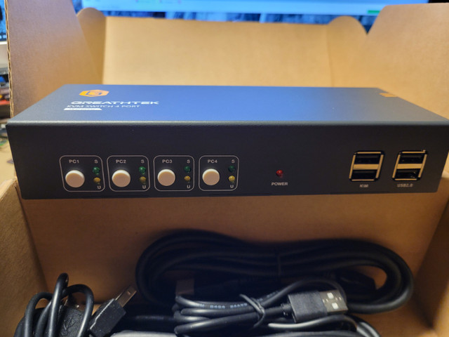 Greathtek GHT-S7412H2  HDMI 4 port dual monitor USB KVM switch in Mice, Keyboards & Webcams in Markham / York Region - Image 2