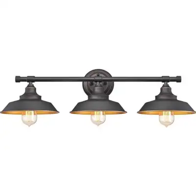 2X 3 Light Indoor Wall Fixture, Oil Rubbed Bronze Finish, View more