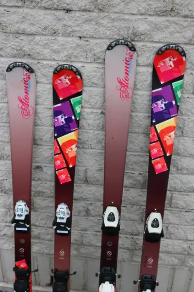 2 Junior Skis for Girls - Atomic Lil Minx 120cm & 130cm with Bin, View more