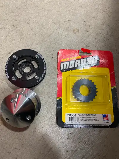 Listing various pulleys, brand new, never installed. Moroso 23534 22 tooth Vacuum Pump pulley. Summi...