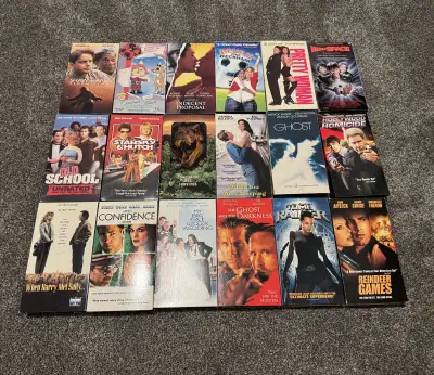 VHS TAPES- Lot of Tapes in a VARIETY OF Titles And Genres-also 12 Trials Of Life Set. Condition is L...