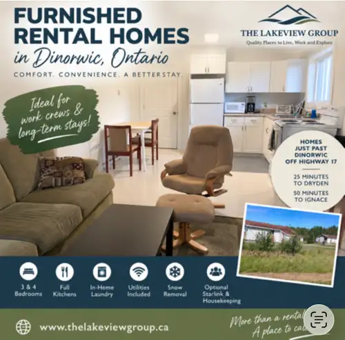 we offer 3 bedroom and 4 bedroom furnished rentals, full kitchens, in home laundry, utilities includ...