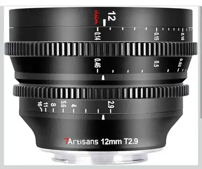 7artisans 12mm T2.9 Large Aperture APS-C Ultra Wide Angle Cine Lens Compatible for Sony E-Mount Came...