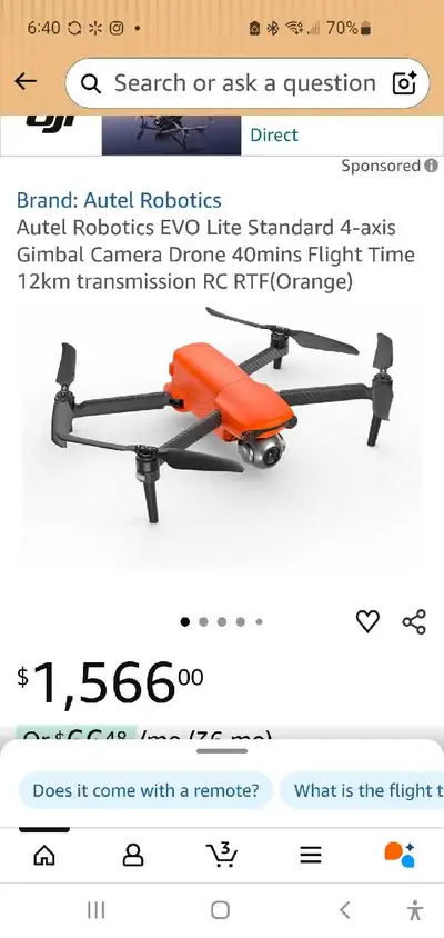 Brand new drone for sale with camera attached $1,000 or best offer for any information please messag...