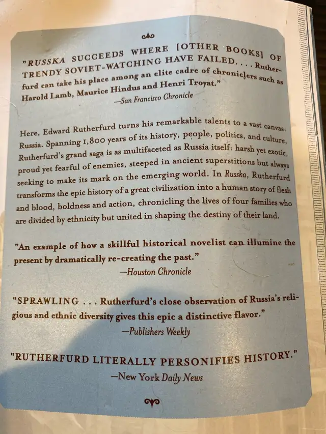 'Russka' and 'China' 2 Novels by Edward Rutherfurd63417635885443122