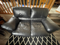 Bonded leather sofa, love seat, and chair. 