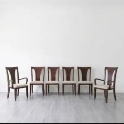 Timeless Elegance: Set of 6 Solid Wood High Back Dining Chairs, View more