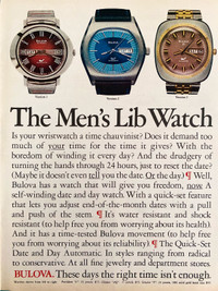1972 Bulova The Men’s Lib Watch Original Ad