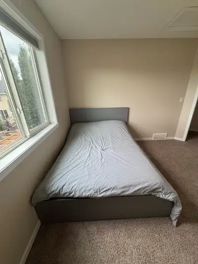 Grey Full size bed (with mattress) from IKEA , View more