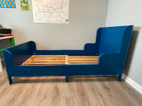 Extendable bed for kids & youth “BUSUNGE” IKEA, Blue, 97x190 cm