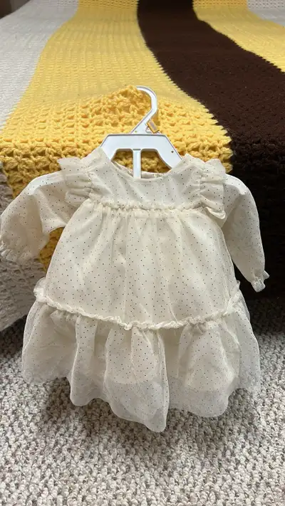 Baby Girl Dress with Bloomer-2pcs set White, Baptism Brand New , View more