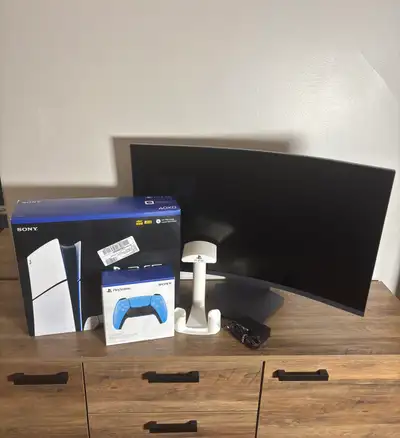 PS5 Slim Digital 1TB + 32" LG Curved Monitor - Limited Time!, View more