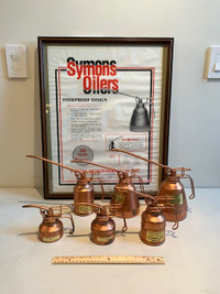 Vintage Oil & Gas Symons Oilers Cans & Framed Poster, Calgary NW