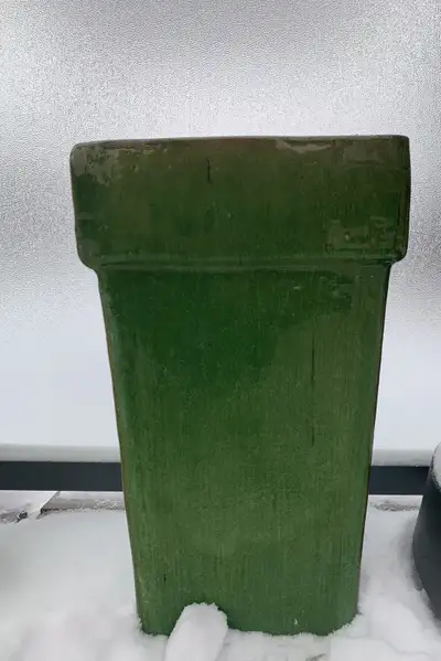  Ceramic planter, large, tall, indoor outdoor green glazed , View more