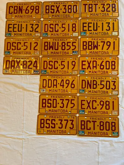 $15 Each. Vintage 1976 Manitoba License Plates. Posted in buy and sell, art, collectibles in Winnipe...