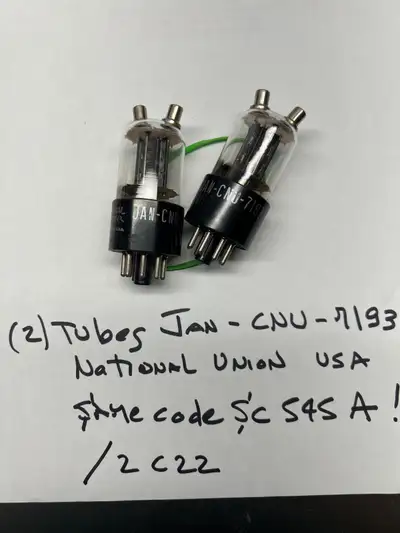 Tubes (2) JAN-CNU-7193/2C22, View more