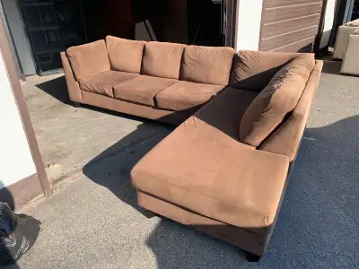 Extra large 2 piece sectional Dimensions are 85” by 120” Excellent condition, Pet and smoke free Col...