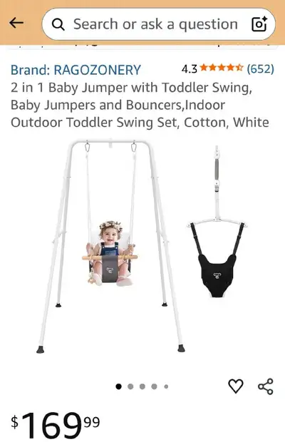 RAGOZONERY 2-in-1 Baby Swing, View more