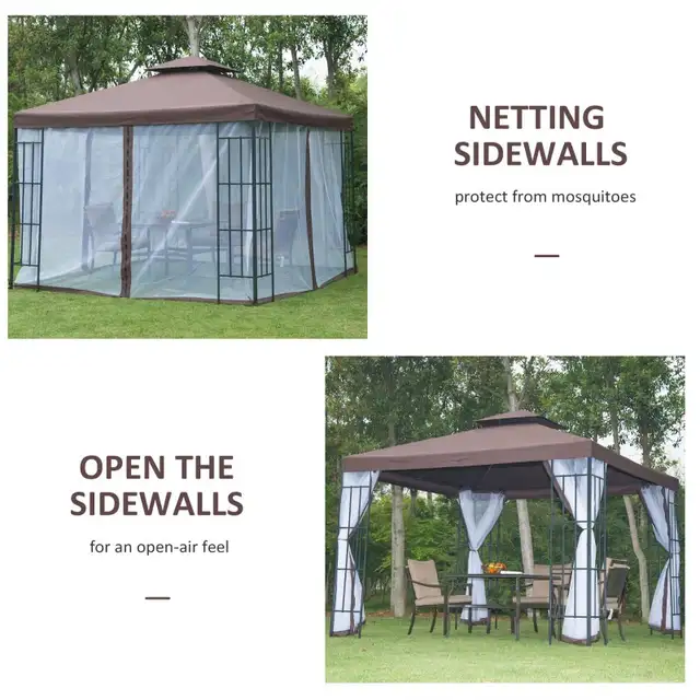 Coffee patio 10'x10' Garden Gazebo Canopy Portable Party  in Patio & Garden Furniture in Markham / York Region - Image 6