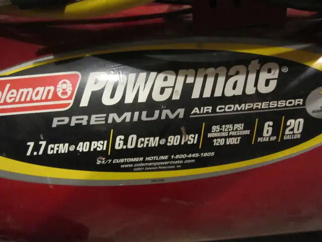 Powermate Air Compressor 20 Gallon and work bench