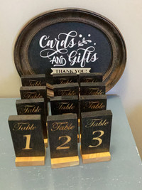 Table number and card sign for wedding 