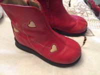 Italian Genuine Red Leather Boots  (Size 22)Excellent Condition