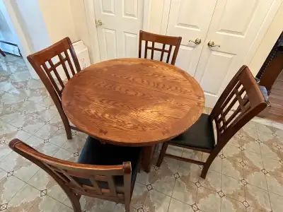 Solid Round Wooden Table with 4 Chairs for Sale , View more