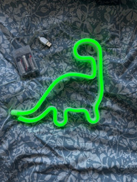 Cute Neon Green Dinosaur Light Battery/USB Powered