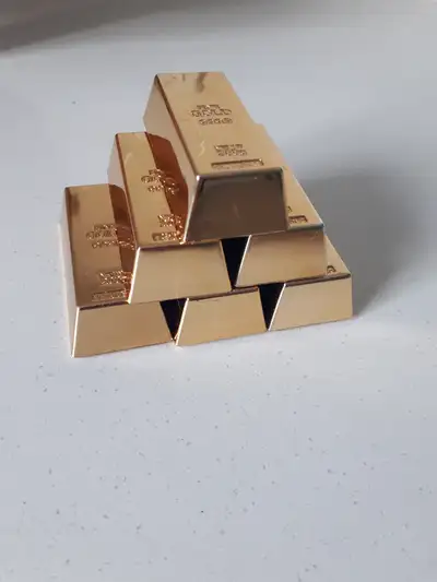 Mini Faux Gold Bar Fridge Magnets Paperweights, View more