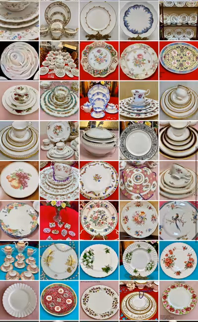 More than 100 patterns for replacement of Missing pieces in famous brand names such as Royal Albert,...