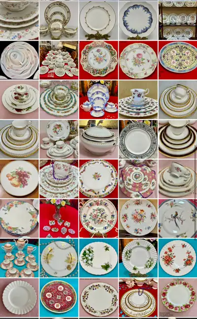 More than 100 patterns for replacement of Missing pieces in famous brand names such as Royal Albert,...