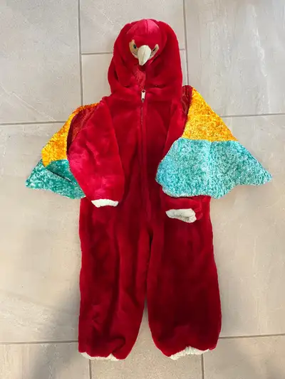 Zip up parrot costume. Fits ages 2 - 3, see picture of label. Asking $20. Text 306-229-6197, or mess...