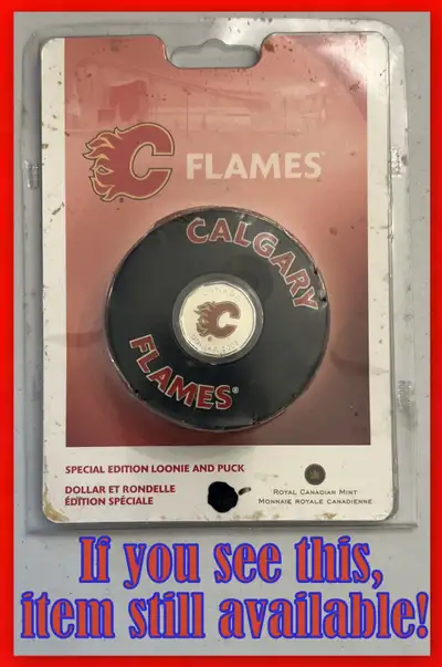 NHL 2008 Calgary Flames Special Edition Loonie & Puck RCM Coin!, View more
